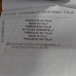 Pre Owned قميص إيترو قطن برتقالي مستردة نمط بيزلي أزرار أمامية مقاس كبير (لارج)