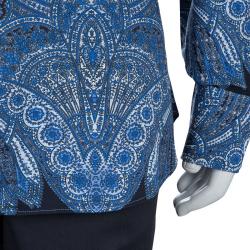 Pre Owned Etro Blue Paisley Print Long Sleeve Button-Down Cotton Shirt XXL