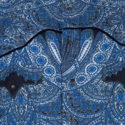 Pre Owned Etro Blue Paisley Print Long Sleeve Button-Down Cotton Shirt XXL