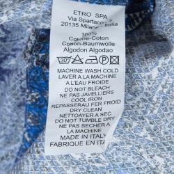Pre Owned Etro Blue Paisley Print Long Sleeve Button-Down Cotton Shirt XXL