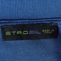 مملوكة مسبقًا Etro Blue Paisley Print Cotton Pique Polo T-Shirt 2XL
