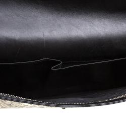 Etro Black Paisley Embossed Leather Document Case