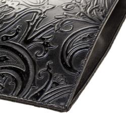 Etro Black Paisley Embossed Leather Document Case