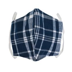Non-Medical Handmade Blue Plaid Cotton Face Mask - Pack Of 2 (Available for UAE Customers Only)