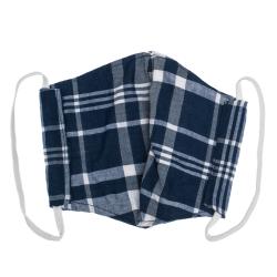 Non-Medical Handmade Blue Plaid Cotton Face Mask - Pack Of 2 (Available for UAE Customers Only)