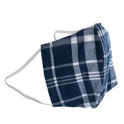 Non-Medical Handmade Blue Plaid Cotton Face Mask - Pack Of 2 (Available for UAE Customers Only)