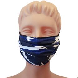 Non-Medical Handmade Navy Blue Camouflage Cotton Face Mask - Pack of 10 (Available for UAE Customers Only)