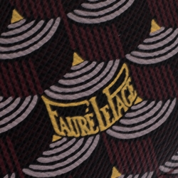 Fauré Le page Burgundy/Mustard Printed Coated Canvas and Leather Card holder 