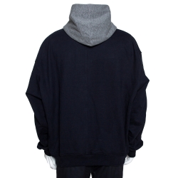Fear of God Fifth Collection Navy Blue Cotton Hooded Sweatshirt L