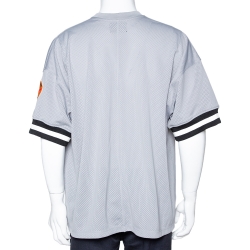 Fear of God Grey Mesh Baseball Jersey Oversized T-Shirt M