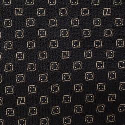 مملوكة مسبقًا Fendi Black Silk Embroidered Tie