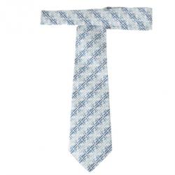 Pre Owned Fendi Two Tone FF Embroidered Tie