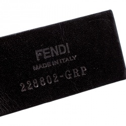 Fendi Brown/Orange Zucca Canvas and Leather Reversible Belt 110cm