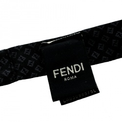 Fendi Black Mini Zucca Printed Silk Narrow Bow Tie