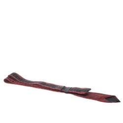 Fendi Black and Red Tile Printed Silk Tie