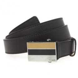 GOYARD MENS Belt 105cm Brown Black Goyardine Canvas Leather