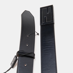 Pre Owned Fendi Black Leather Buckle Belt 95CM