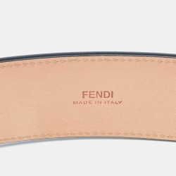 Pre Owned Fendi Black Leather Buckle Belt 95CM