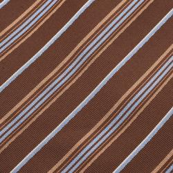 Fendi Brown Striped Silk Tie