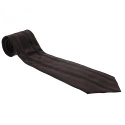 Fendi Black Striped Silk Tie