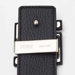 مملوكة مسبقًا Fendi Black/Tobacco Zucca Coated Canvas and Leather FF Reversible Belt 