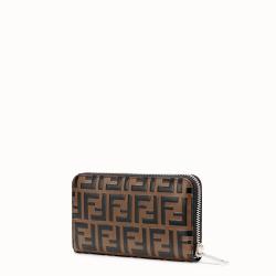 Fendi Two Tone Zucca Leather Zip-Around Wallet