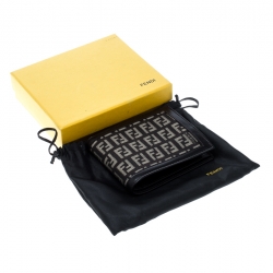 Fendi Tobacco Zucchino Canvas Bi-Fold Wallet