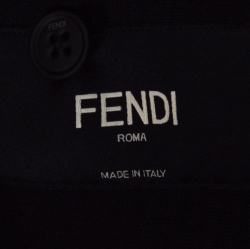 مملوكة مسبقًا Fendi Black and Red Stretch Jersey Zucca Printed Hooded Blazer L