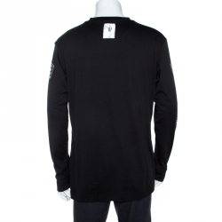 مملوكة مسبقًا Fendi Black Jokarl Print Cotton Long Sleeve T-Shirt L