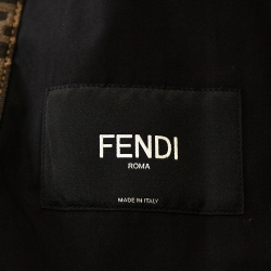 Fendi Brown Zucca Monogram Jacquard Button Front Jacket M