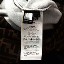 Pre Owned Fendi Brown Zucca FF Logo Cotton Hooded Sweatshirt L