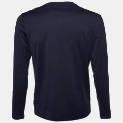 Fendi Night Blue Bag Bugs Appliqued Cotton Long Sleeve T-Shirt L
