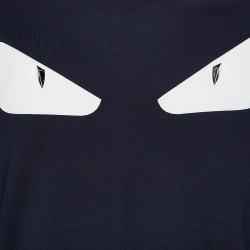 Fendi Night Blue Bag Bugs Appliqued Cotton Long Sleeve T-Shirt L