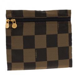 Pre Owned Fendi Brown Checkered Vintage Pouch