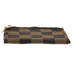 Pre Owned Fendi Brown Checkered Vintage Pouch