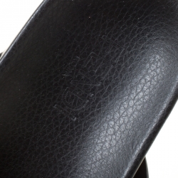 Fendi Black Leather Cross Strap Slipper Sandals Size 43