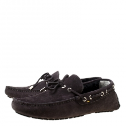 Fendi Black Suede With Merino Wool Lining Bow Loafers Size 42