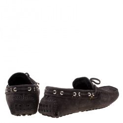 Fendi Black Suede With Merino Wool Lining Bow Loafers Size 42