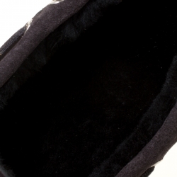Fendi Black Suede With Merino Wool Lining Bow Loafers Size 42