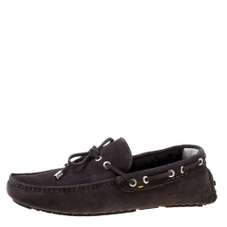 Fendi Black Suede With Merino Wool Lining Bow Loafers Size 42