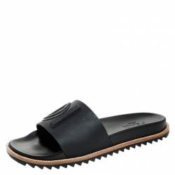 Fendi Black PVC Slide Sandals Size 41