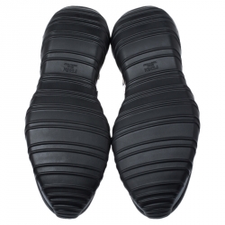 Pre Owned حذاء رياضي فندي جلد لامع وشبك وجلد مونوغرامي بنقوش زوكا بني / أسود مقاس 45