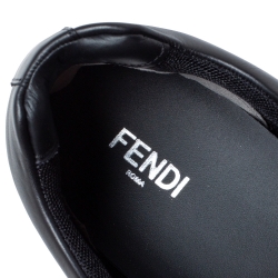 مملوكة مسبقًا Fendi Black Leather Low Top Sneakers Size 43