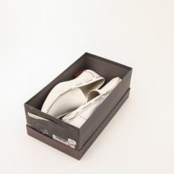 Pre Owned Fendi White Leather Chain Embellished Men's Loafers Size 44