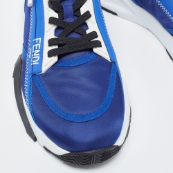 Fendi Navy Blue Nylon Low Top Flow Sneakers Size 42