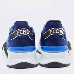 Fendi Navy Blue Nylon Low Top Flow Sneakers Size 42
