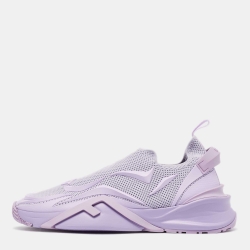Fendi Purple Mesh and Leather Flow Slip On Sneakers Size 41