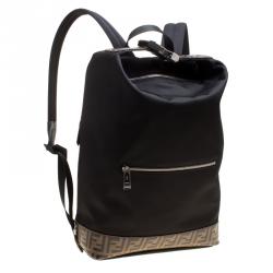 Pre Owned Fendi Black Nylon Zaino Santander Backpack
