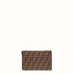 Pre Owned Fendi Two Tone Zucca Leather Clutch