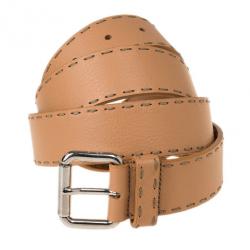 Fendi Beige Leather Belt 105CM